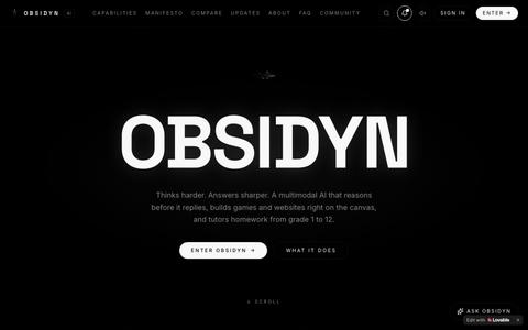 OBSIDYN AI — Multimodal Reasoning & Canvas Builder — screenshot