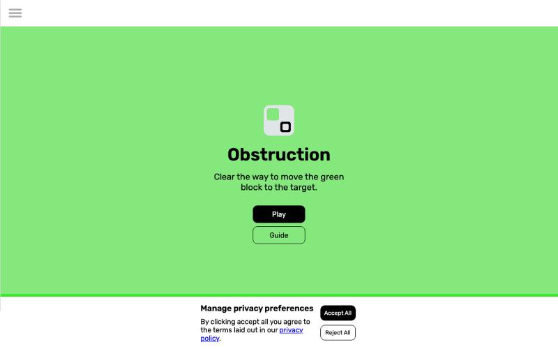 Obstruction | A daily sliding puzzle — screenshot