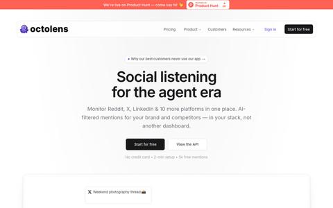 Octolens | The AI Social Listening Tool — screenshot