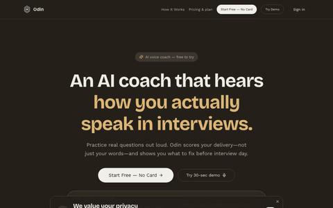 An AI Coach That Hears How You Speak — Odin Interview Prep — screenshot