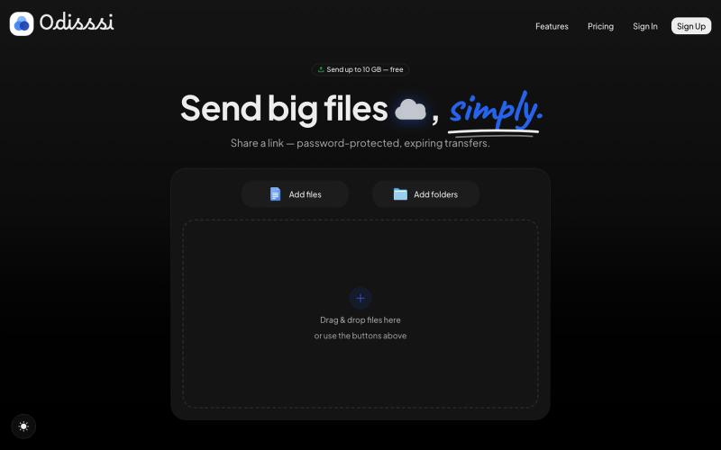 Odisssi — Simple, secure file transfers — screenshot
