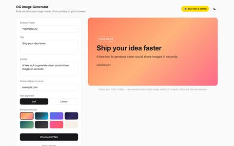 Free OG Image Generator — Create Social Share Cards Online — screenshot