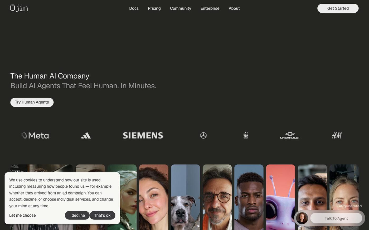 Welcome to Ojin | The Human AI Company — screenshot