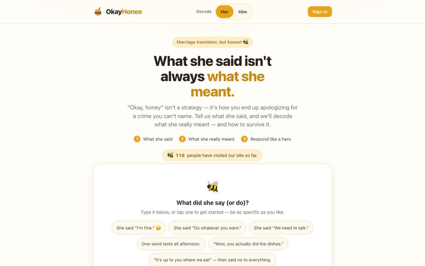 OkayHonee — What she actually meant — screenshot