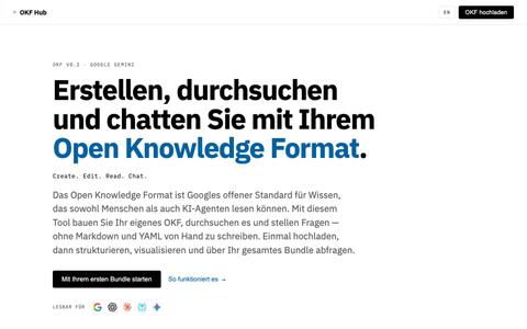 OKF Tool – create, browse and chat with an Open Knowledge Format — screenshot