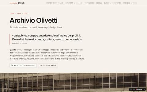 Archivio Olivetti — Storia, Comunità, Tecnologia, Design — screenshot