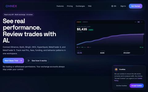 Omnex — Multi-Exchange Trading Dashboard — screenshot