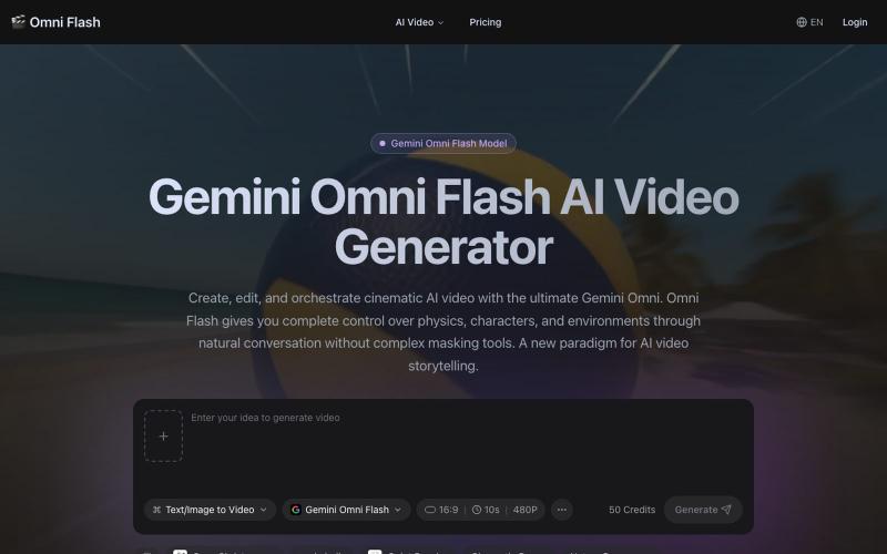 Gemini Omni Flash Video Generator — Free 4K AI Video Creator — screenshot