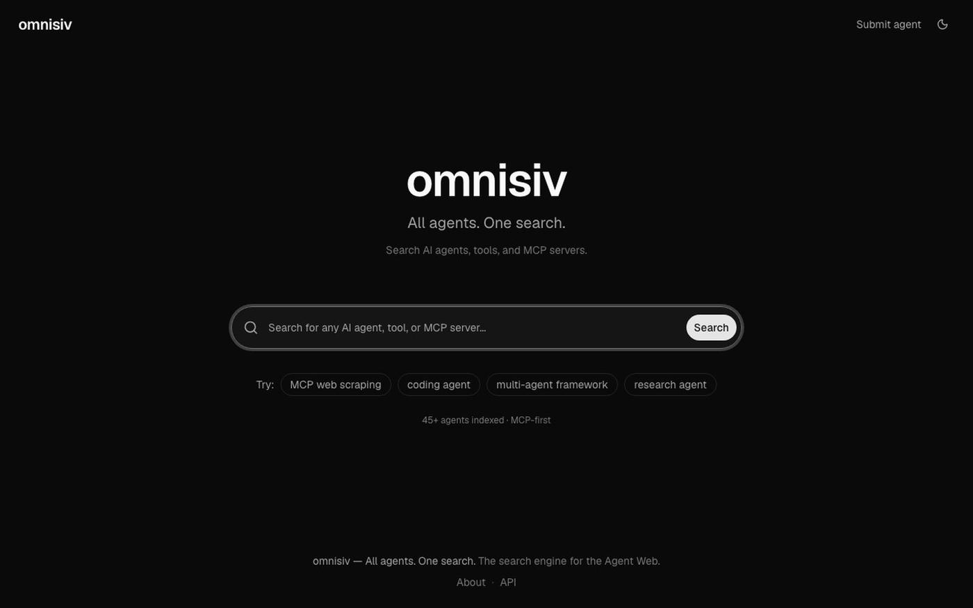 omnisiv — All agents. One search. — screenshot