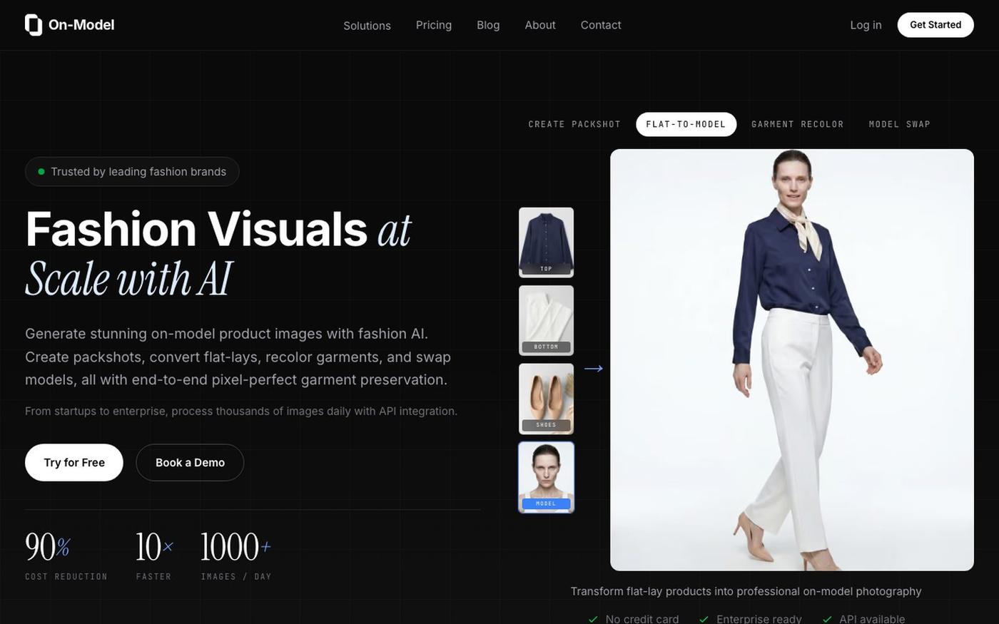 On-Model | Fashion Visuals at Scale with AI — screenshot