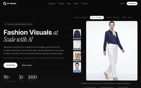 On-Model | Fashion Visuals at Scale with AI — screenshot