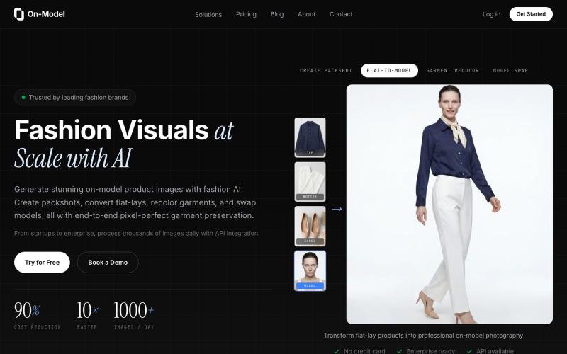 On-Model | Fashion Visuals at Scale with AI — screenshot