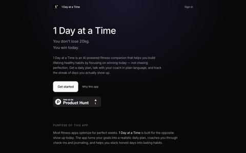 1 Day at a Time — Win today, not perfection — screenshot