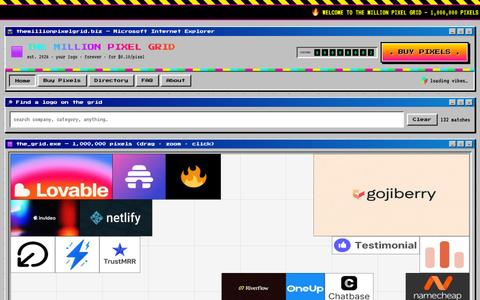 The Million Pixel Grid — 1,000,000 pixels, $0.10 each — screenshot