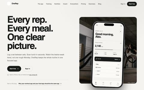 OneRep | Workout, Food and Progress Tracker in One App — screenshot