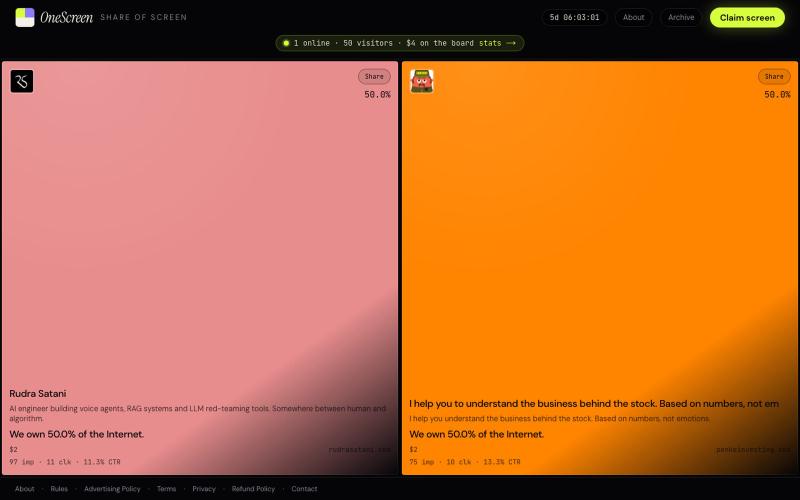 OneScreen — digital advertising board — screenshot