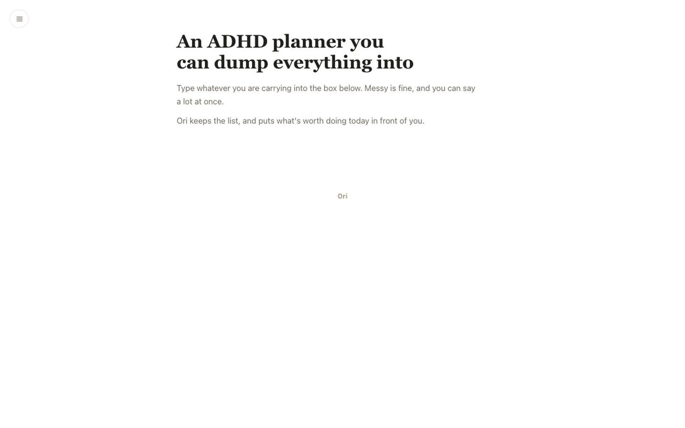 One Thing at a Time | ADHD planner that hides the pile — screenshot
