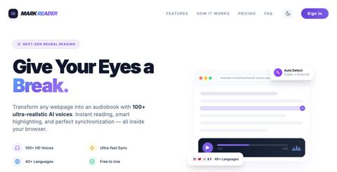 Mark Reader — AI-Powered Text-to-Speech for Every Webpage — screenshot