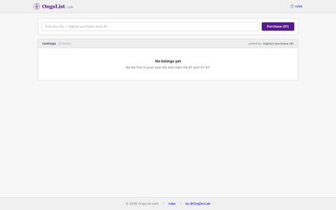 OngsList.com — Post any link. Highest purchase ranks #1. — screenshot
