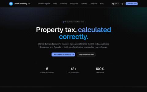 Free Online Tax Calculator | Stamp Duty & Property Transfer — screenshot