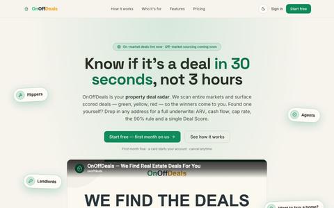 OnOffDeals — Find real estate deals, not just analyze them — screenshot
