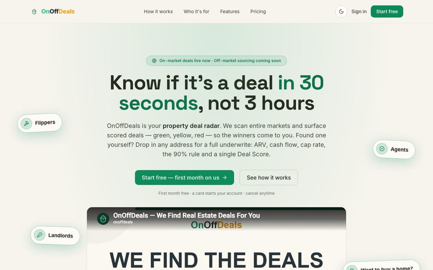 OnOffDeals — Find real estate deals, not just analyze them — screenshot