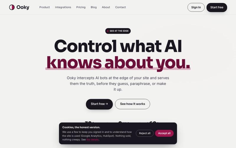 Ooky | Control what AI knows about you — screenshot