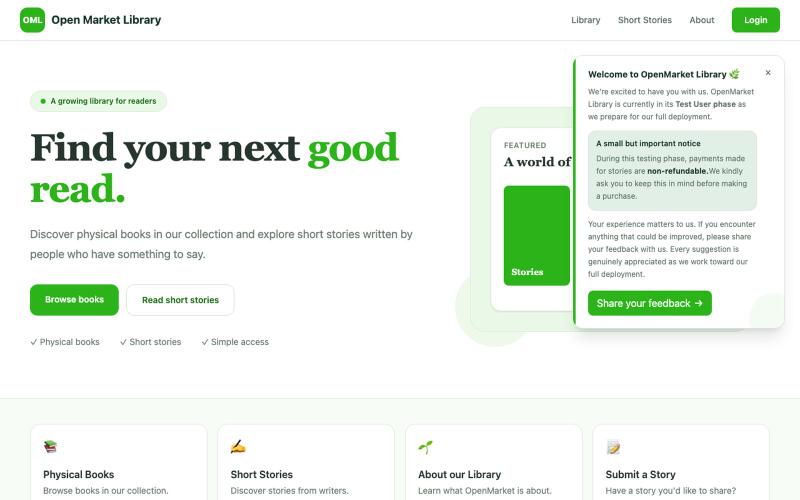 openmarket-library — screenshot