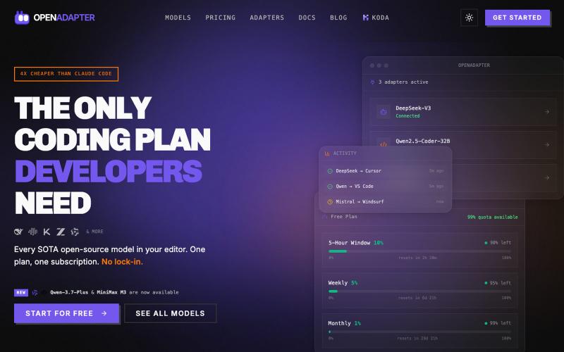 OpenAdapter — The AI Subscription Developers Must Have — screenshot