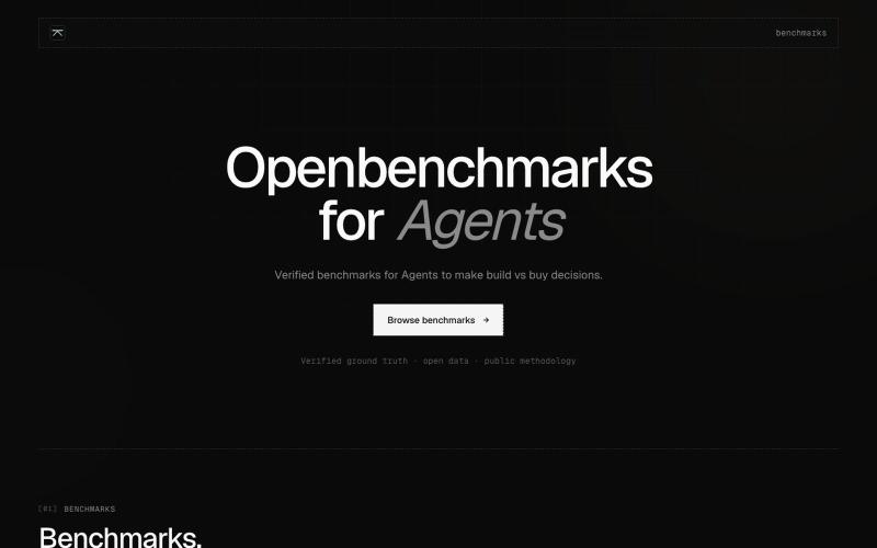 Openbenchmarks for Agents — screenshot