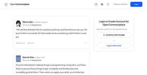 Open Commonplace - Book Notes, Summaries & Key Takeaways — screenshot