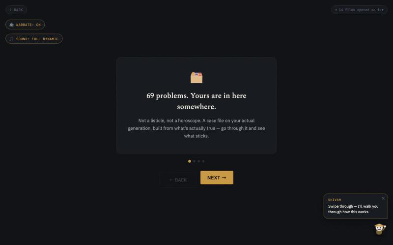 THE OPEN FILE — 69 Cases — screenshot