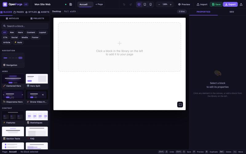 OpenForge Studio v3 — screenshot