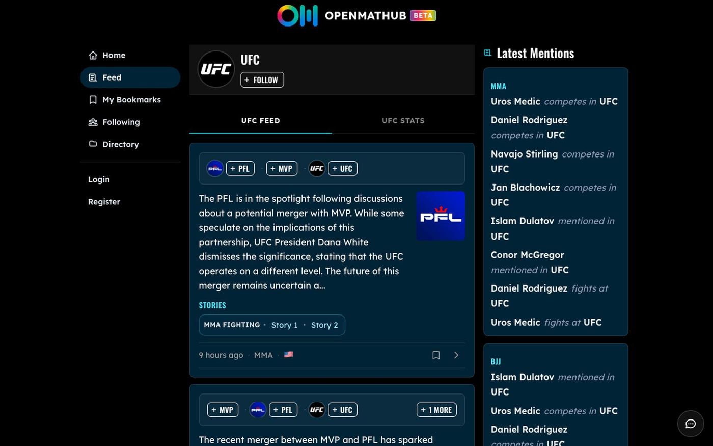 UFC - OpenMatHub — screenshot