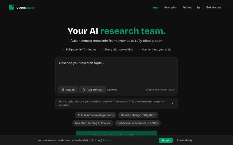 OpenPaper - Autonomous AI Research Team | Verified Academic Sources — screenshot