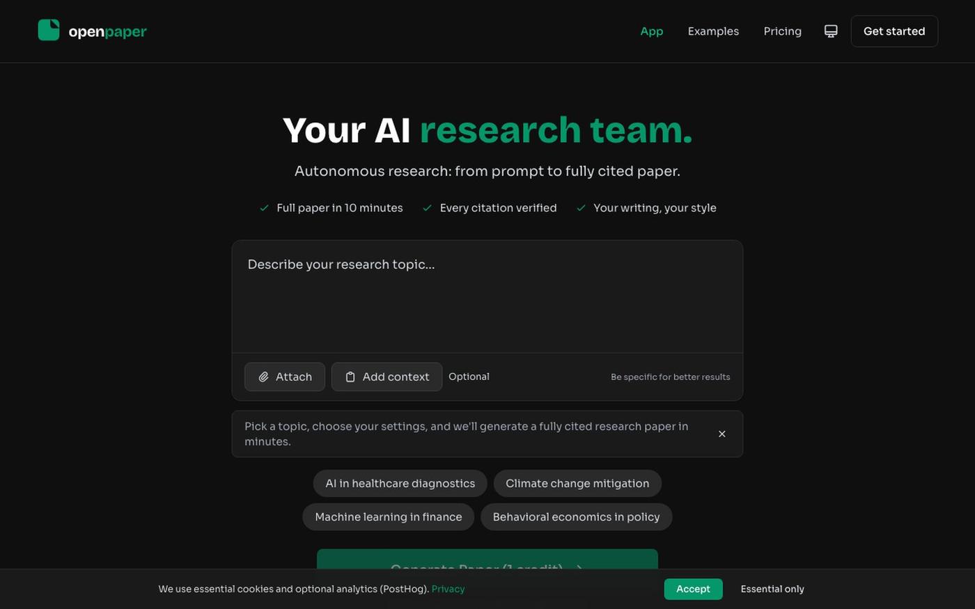 OpenPaper - Autonomous AI Research Team | Verified Academic Sources — screenshot