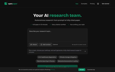 OpenPaper - Autonomous AI Research Team | Verified Academic Sources — screenshot