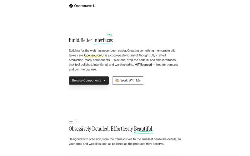 Opensource UI — Free Copy-Paste React & Next.js UI Components | Opensource UI — screenshot