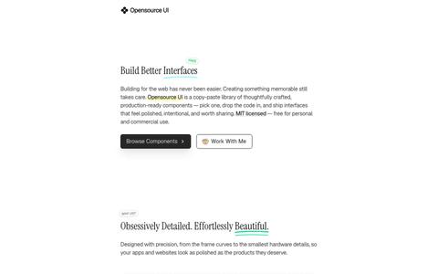 Opensource UI — Free Copy-Paste React & Next.js UI Components | Opensource UI — screenshot