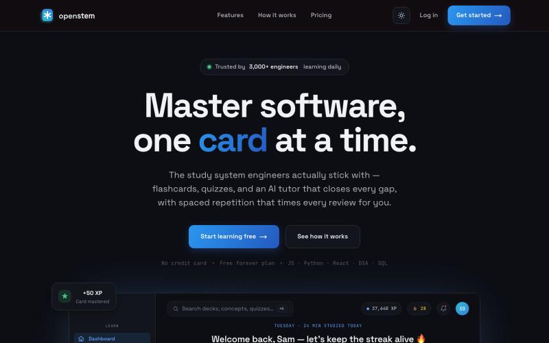 openstem — code skills that finally stick — screenshot