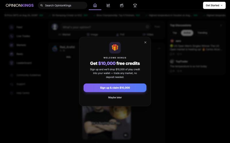 OpinionKings — The social network for opinions — screenshot