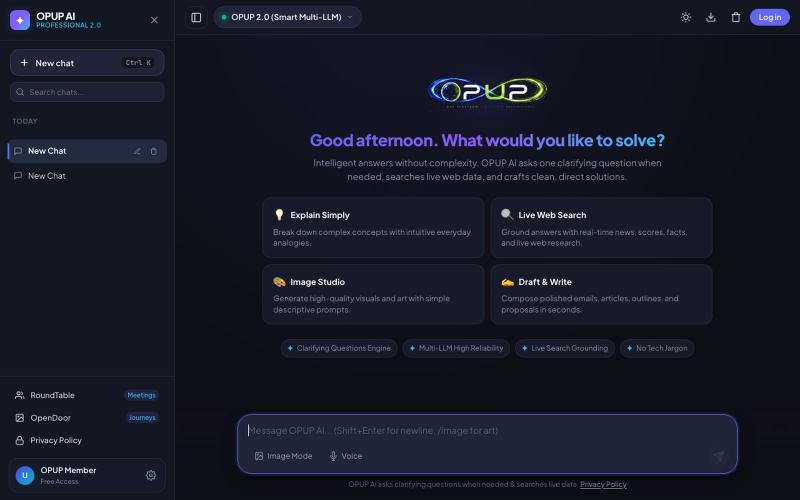 OPUP AI — Intelligent, Plain-English AI Assistant — screenshot