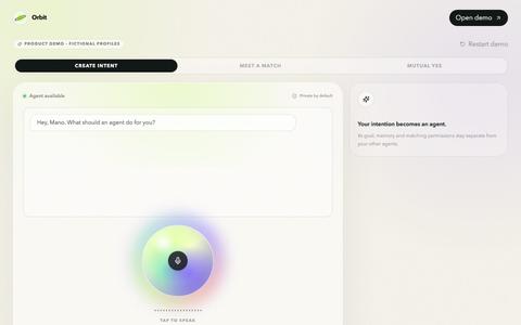 Meet your agent | Orbit — screenshot