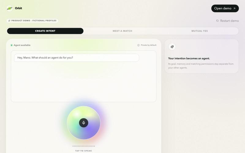 Meet your agent | Orbit — screenshot