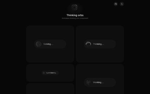 Thinking orbs — Animated thinking orb component — screenshot