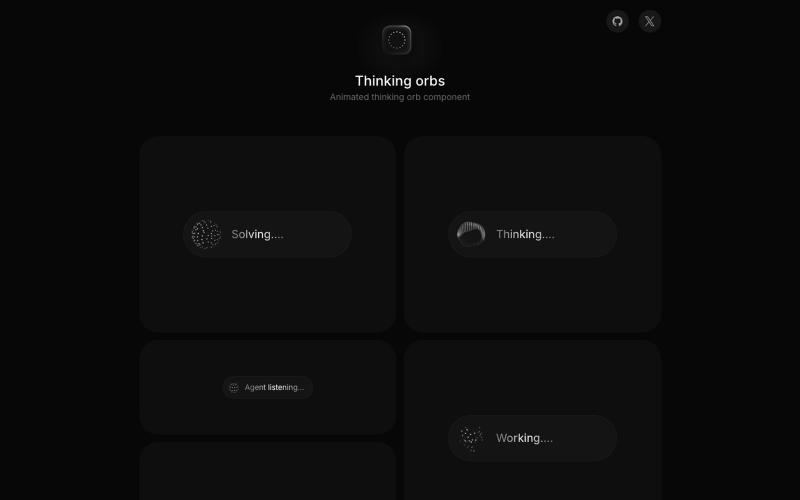 Thinking orbs — Animated thinking orb component — screenshot