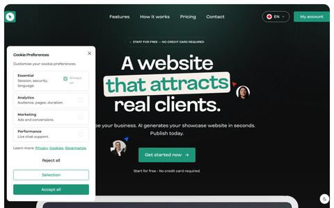 Orfolio | AI Website Creator - No-Code Platform for Businesses — screenshot