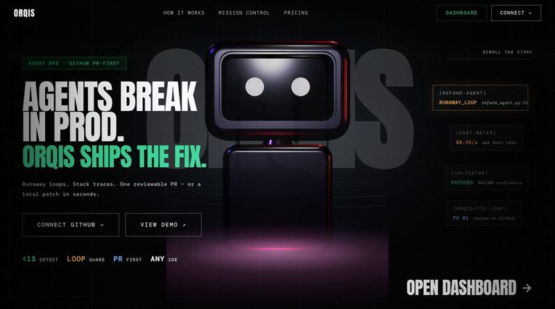 Orqis — Agent Ops · GitHub PR-first — screenshot