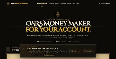 OSRS Money Maker | Methods That Fit Your Account — screenshot