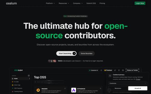 ossium - The True OSS Helper | Find Best GitHub Projects Fast — screenshot
